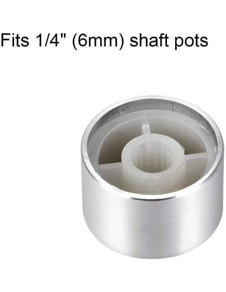 Perilla de Potenciómetro uxcell 20mmx13mm Aluminio Plateado - 5 Pcs Perilla de Potenciómetro uxcell 20mmx13mm Aluminio Plateado - 5 Pcs