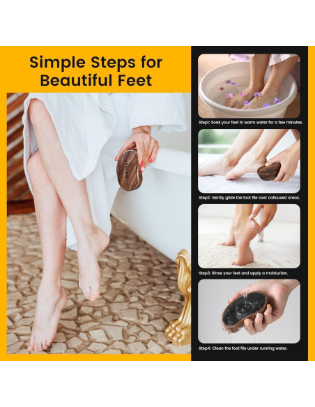 Lima de Pedicura BEZOX de Vidrio Nano con Mango de Madera Lima de Pedicura BEZOX de Vidrio Nano con Mango de Madera