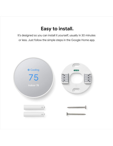 Termostato Inteligente Google Nest Wifi Programable Nieve