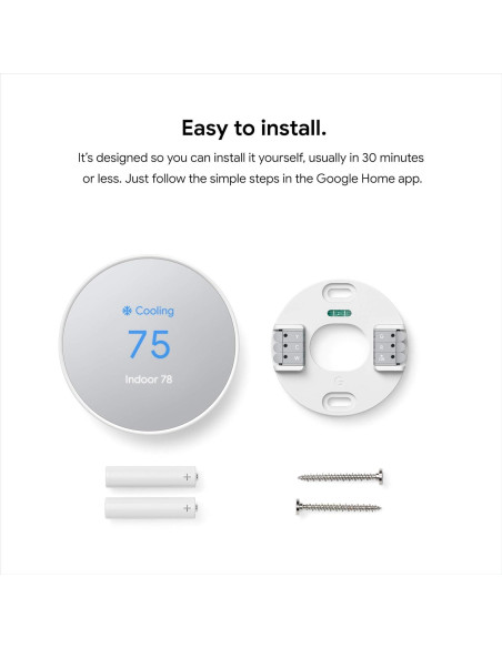 Termostato Inteligente Google Nest Wifi Programable Nieve Termostato Inteligente Google Nest Wifi Programable Nieve