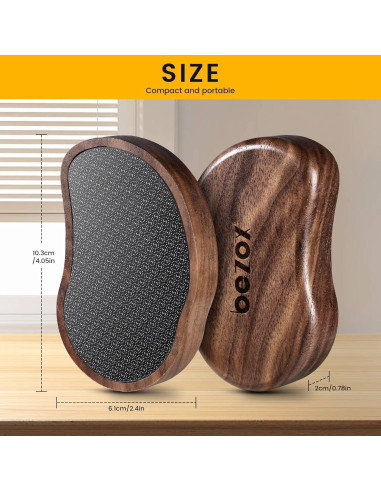 Lima de Pedicura BEZOX de Vidrio Nano con Mango de Madera