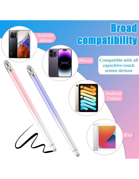 2 Lápices Stylus Bopomofo para Pantallas Táctiles - Blanco Rosa/Púrpura 2 Lápices Stylus Bopomofo para Pantallas Táctiles - Blanco Rosa/Púrpura