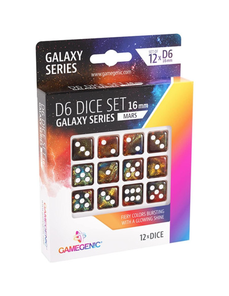 Conjunto de Dados D6 Mars Gamegenic | 12 Dados de Resina Conjunto de Dados D6 Mars Gamegenic | 12 Dados de Resina