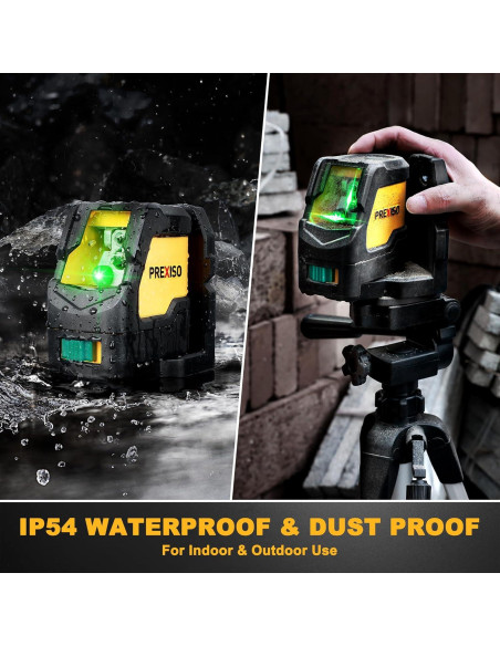 Nivel Láser Prexiso con Trípode IP54 30m Verde Autonivelante Nivel Láser Prexiso con Trípode IP54 30m Verde Autonivelante
