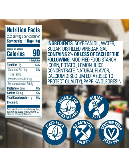 Mayonesa Vegana Hellmann's 3.78L Sin Huevo para Sándwiches Mayonesa Vegana Hellmann's 3.78L Sin Huevo para Sándwiches