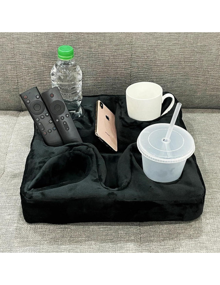 Soporte de almohada para bebidas Xchouxer Negro 4 compartimentos Soporte de almohada para bebidas Xchouxer Negro 4 compartimentos