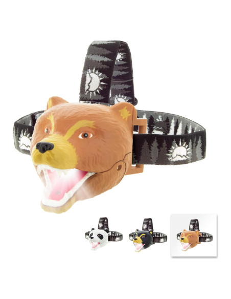Linterna Frontal LED Oso Grizzly - Luz y Sonido para Niños Linterna Frontal LED Oso Grizzly - Luz y Sonido para Niños