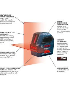 Nivel Láser Cruzado Autonivelante Bosch GLL 55 - 15.24 m 2