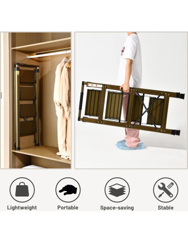 Escalera Plegable XinSunho 4 Pasos Aluminio Antideslizante