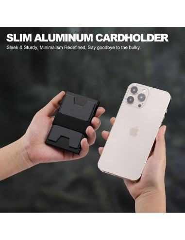 Billetera Slim de Aluminio SEMORID con Bloqueo RFID - Negro