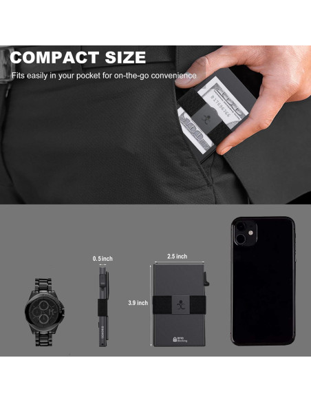 Billetera Slim de Aluminio SEMORID con Bloqueo RFID - Negro Billetera Slim de Aluminio SEMORID con Bloqueo RFID - Negro