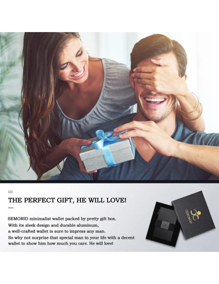 Billetera Slim de Aluminio SEMORID con Bloqueo RFID - Negro Billetera Slim de Aluminio SEMORID con Bloqueo RFID - Negro