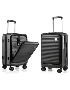 Maleta de Mano Expandible Kmvazcd 20" Negra con Ruedas y TSA