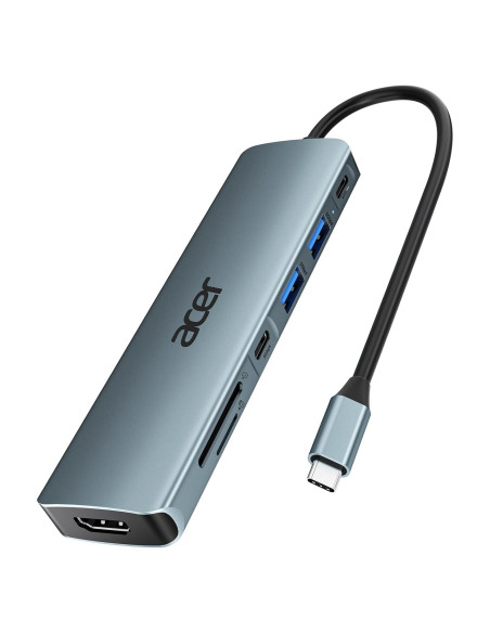 Hub USB C Acer ODK360 7 en 1 HDMI 4K, 2 USB 3.1, Carga 100W Hub USB C Acer ODK360 7 en 1 HDMI 4K, 2 USB 3.1, Carga 100W
