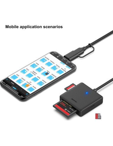Lector de Tarjetas de Memoria BENFEI 4 en 1 USB-C y USB 3.0