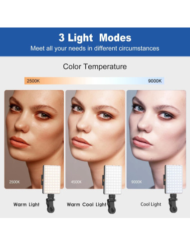 Luz de Selfie OLRPT CL-V11SE 60 LED 3 Modos Recargable