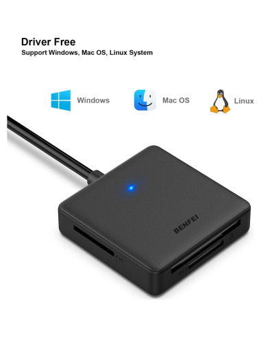 Lector de Tarjetas de Memoria BENFEI 4 en 1 USB-C y USB 3.0