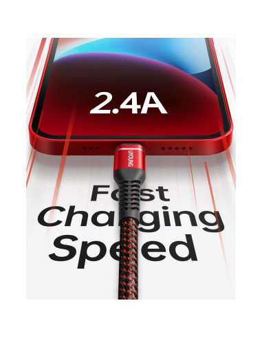 Cable de Carga Rápida UYOUNG 3Pack 6FT USB a Lightning Rojo