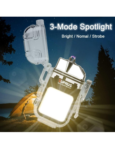 Encendedor Eléctrico SUPRUS Doble Arco Impermeable 3 Modos