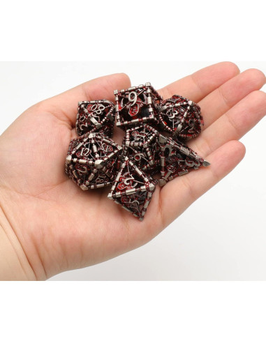 Dados DND HNCCESG Huecos de Metal Sangre para RPG