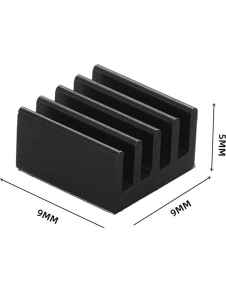 20 Disipadores de Calor de Aluminio Jienk 9x9x5mm con Cinta Térmica 20 Disipadores de Calor de Aluminio Jienk 9x9x5mm con Cinta Térmica