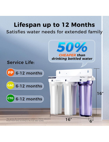iSpring US31 Filtro de Agua Bajo Fregadero 3 Etapas