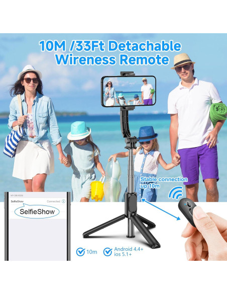 Palo Selfie Extensible SelfieShow con Control Remoto y Trípode Palo Selfie Extensible SelfieShow con Control Remoto y Trípode