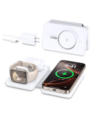 Cargador Inalámbrico Magnético SHENZHEN G910 3 en 1 para iPhone