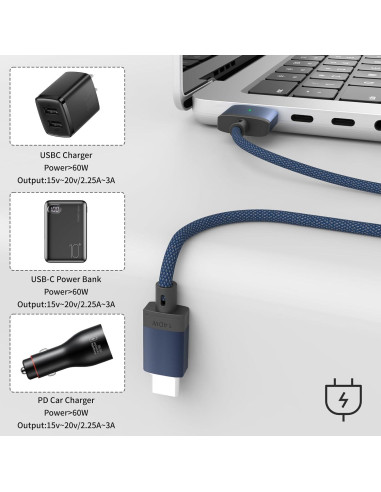 Cable USB-C a Magnético Aurioen MagSafe 3 2m Carga Rápida