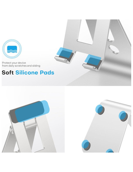 Soporte Ajustable para Tabletas OMOTON T2 Plata con Estabilidad Soporte Ajustable para Tabletas OMOTON T2 Plata con Estabilidad