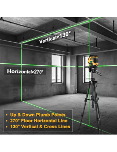 Nivel láser PREXISO con trípode 30m y 2 puntos de plomada 2