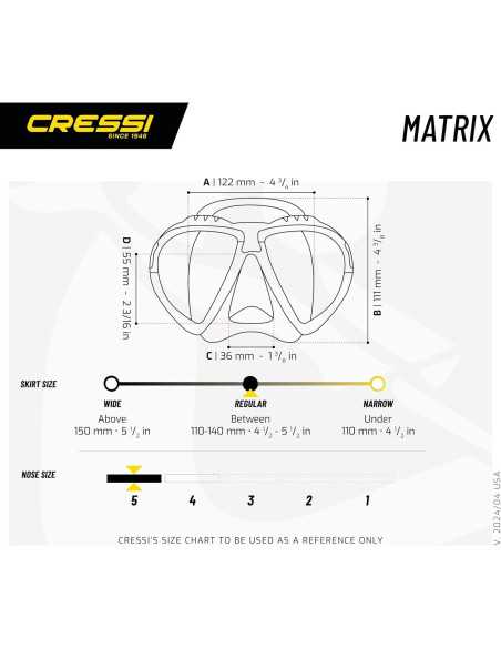 Máscara de Buceo Cressi Matrix para Adultos - Claro/Azul Máscara de Buceo Cressi Matrix para Adultos - Claro/Azul