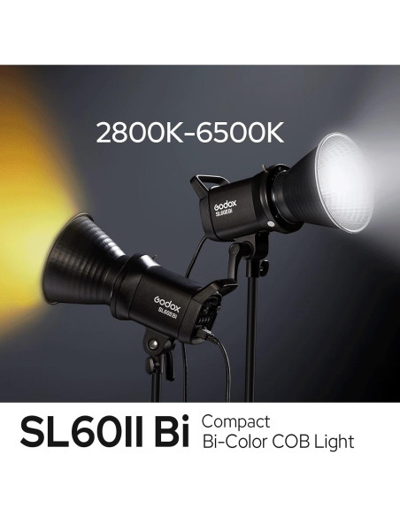 Luz LED Bi-Color Godox SL60IIBi 75W 2800K-6500K 25100Lux Luz LED Bi-Color Godox SL60IIBi 75W 2800K-6500K 25100Lux