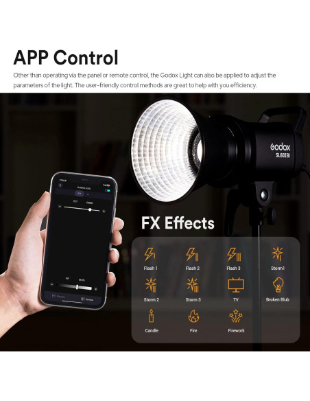 Luz LED Bi-Color Godox SL60IIBi 75W 2800K-6500K 25100Lux Luz LED Bi-Color Godox SL60IIBi 75W 2800K-6500K 25100Lux
