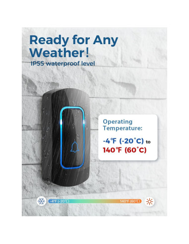 AVANTEK Timbre Inalámbrico D-3C con 2 Receptores y 52 Melodías
