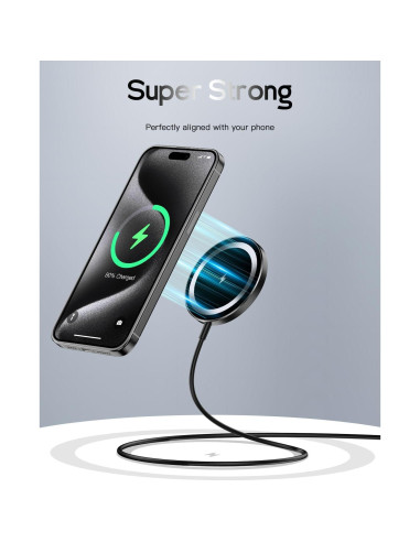 Cargador Mag Safe Shenzhen YW100A 15W para iPhone 16/15/14/13