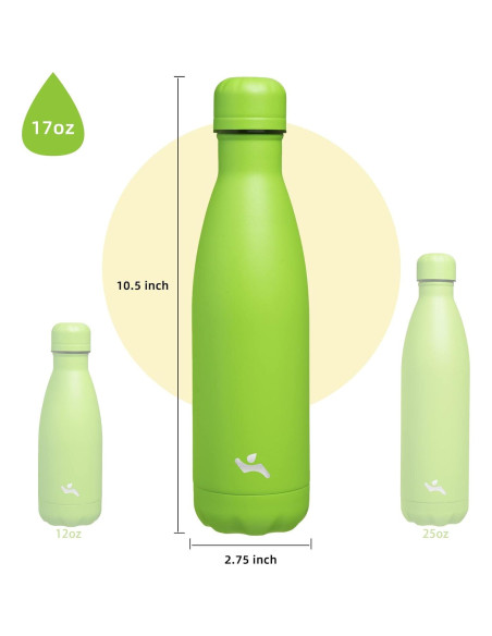 Botella de Agua Aislada Konokyo 17 oz Acero Inoxidable Verde Botella de Agua Aislada Konokyo 17 oz Acero Inoxidable Verde