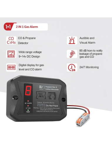 Detector de Alarma Dual Leakbee R502 CO y Gas Propano