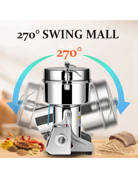 Molino de Granos INSELY 750g Acero Inoxidable 2200W Molino de Granos INSELY 750g Acero Inoxidable 2200W