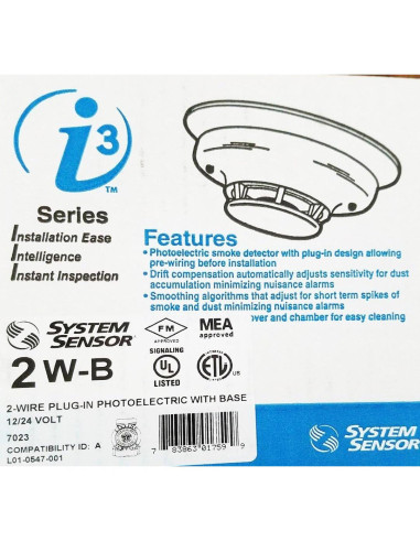 Detector de Humo Fotoeléctrico System Sensor 2W-B 13.3 cm