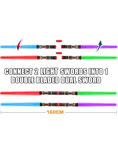 Conjunto de 4 Espadas LED Bakatatoyz para Niños y Adultos