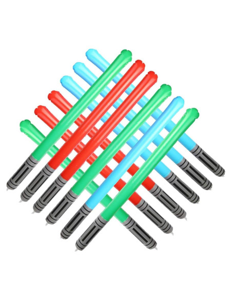 Espadas láser inflables 12PCS CCINEE - 4 verdes, 4 rojas, 4 azules Espadas láser inflables 12PCS CCINEE - 4 verdes, 4 rojas, 4 azules