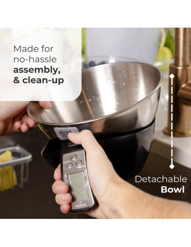 Báscula de Cocina Digital Fradel con Tazón Desmontable - 5 kg