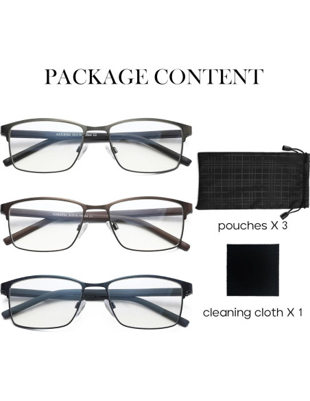 Paquete de 3 Gafas de Lectura MUYI 1.0 con Filtro Luz Azul Paquete de 3 Gafas de Lectura MUYI 1.0 con Filtro Luz Azul