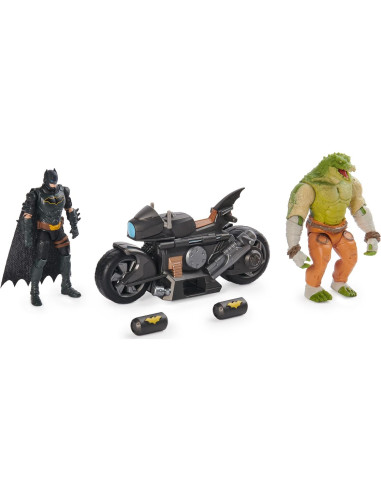 Batcycle Transformador Batman + Figura Killer Croc 10 cm