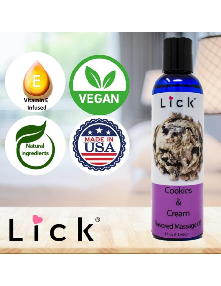 Aceite de Masaje Comestible Lick Galletas y Crema 118 ml Aceite de Masaje Comestible Lick Galletas y Crema 118 ml