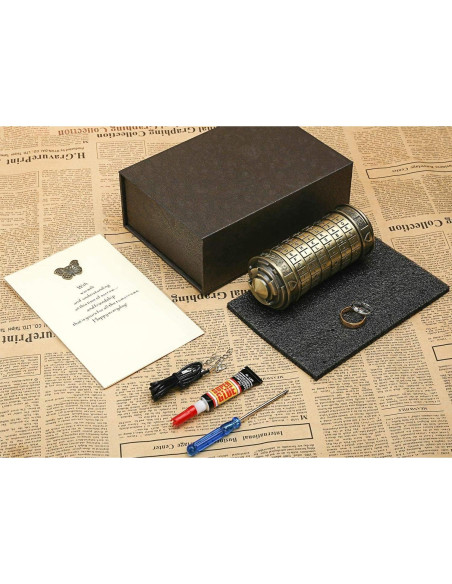 Caja de rompecabezas Cryptex Da Vinci con compartimentos ocultos Caja de rompecabezas Cryptex Da Vinci con compartimentos ocultos