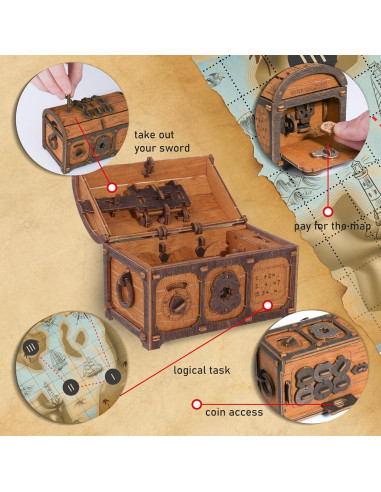 Cofre del Tesoro Wooden.City - Escape Room 3D Difícil