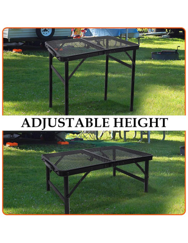Mesa Plegable Portátil FORUP GT, Ajustable 56 cm, Camping