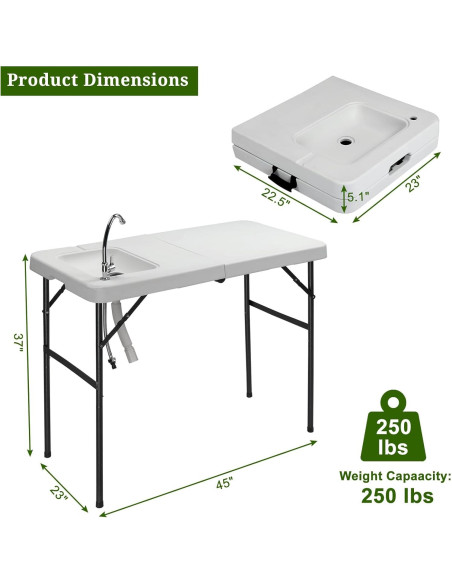 Mesa de limpieza de pescado VINGLI FSHDZ plegable 93.98 cm Mesa de limpieza de pescado VINGLI FSHDZ plegable 93.98 cm